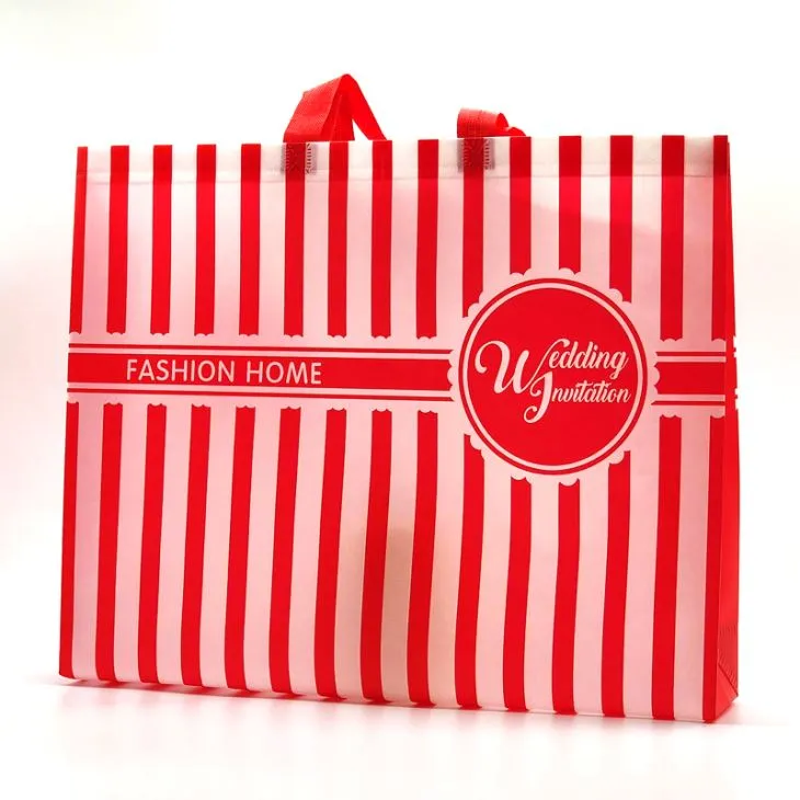 حقيبة تسوق غير منسوجة مغلفة 80 جرام مختومة بالموجات فوق الصوتية